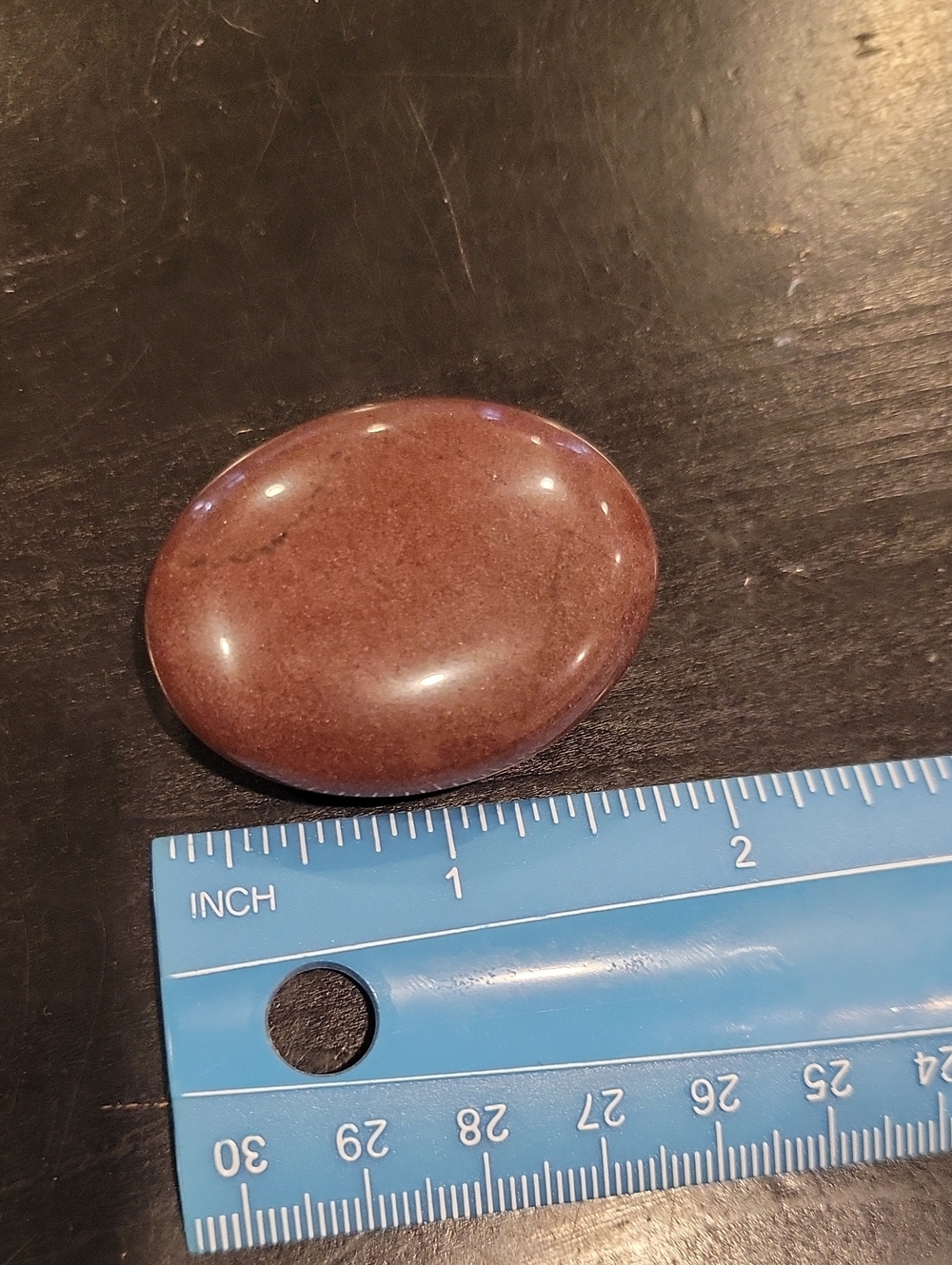 Polished Palm Stone Strawberry Quartz - Picture 3 of 4